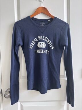 League Navy Waffle Thermal Long Sleeve Tee